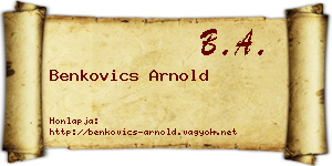 Benkovics Arnold névjegykártya